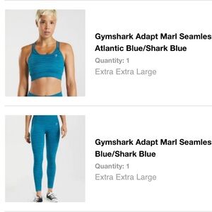 Gymshark Adapt Marl Seamless Sports Set - Atlantic Blue